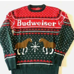 BUDWEISER UGLY CHRISTMAS SWEATER Beer Holidays Size S